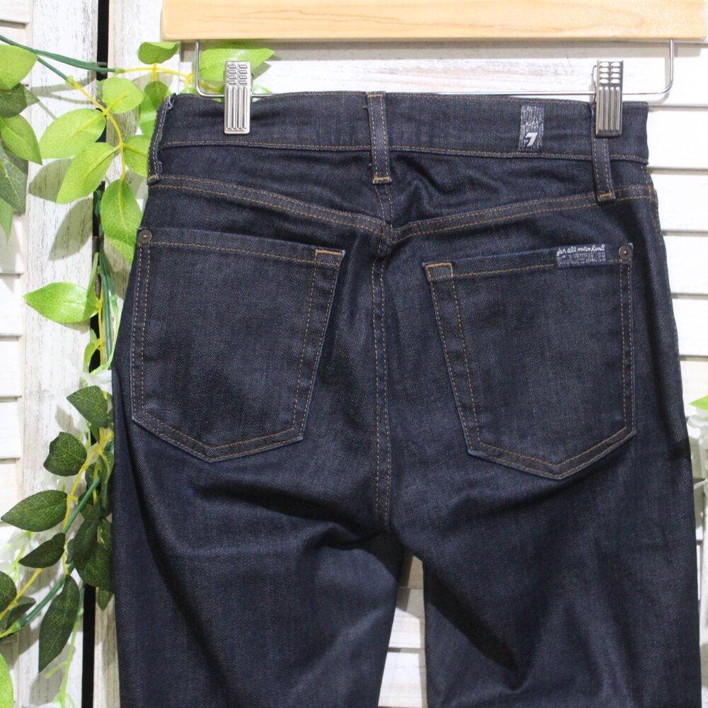 7 For All Mankind Ankle Skinny Frayed Angled Hem Jeans (947) - Picture 7 of 10